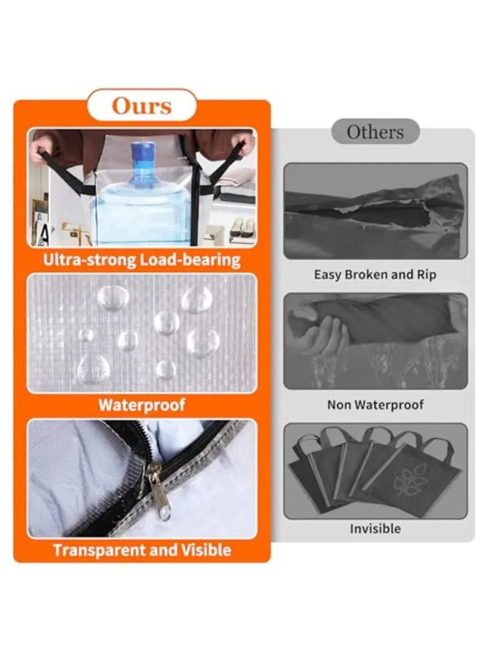 Clear Storage Bags 6 Pack Zippered Plastic Blanket Comforter Under Bed Closet